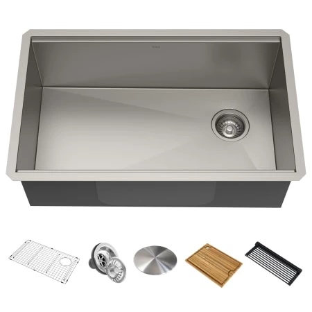 Kraus Kore Workstaintion 30" Undermount Single Basin Stainless Steel Kitchen Sink with Accessories 3 Kraus Kore Workstaintion 30" Undermount Single Basin Stainless Steel Kitchen Sink with Accessories