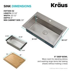 Kraus Workstation 32-inch Drop-In or Undermount Single Bowl -Kraus Sales Shop ealslnyxstprbse3nd3f