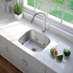 Kraus 20-3/4" Single Basin 16 Gauge Stainless Steel Kitchen Sink for Undermount Installations - Basin Rack and Basket Strainer Included 10 Kraus 20-3/4" Single Basin 16 Gauge Stainless Steel Kitchen Sink for Undermount Installations - Basin Rack and Basket Strainer Included -Kraus Sales Shop kbu11 03