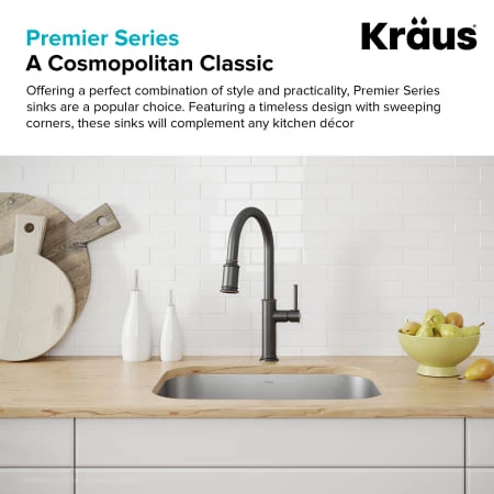 Kraus 20-3/4" Single Basin 16 Gauge Stainless Steel Kitchen Sink for Undermount Installations - Basin Rack and Basket Strainer Included 7 Kraus 20-3/4" Single Basin 16 Gauge Stainless Steel Kitchen Sink for Undermount Installations - Basin Rack and Basket Strainer Included - Image 5