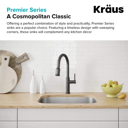 Kraus 15-1/8" Undermount Single Bowl 18 Gauge Stainless Steel Kitchen Sink 5 Kraus 15-1/8" Undermount Single Bowl 18 Gauge Stainless Steel Kitchen Sink - Image 3