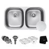 Kraus Outlast MicroShield 32-1/4" Scratch Resistant Double Basin Kitchen Sink for Undermount Installations - Basin Racks and Basket Strainers Included -Kraus Sales Shop kbu22e main