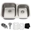 Kraus 32" Double Basin 16 Gauge Stainless Steel Kitchen Sink for Undermount Installations with 60/40 Split - Basin Racks and Basket Strainers Included -Kraus Sales Shop kbu24 main