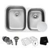 Kraus Outlast MicroShield 32" Scratch Resistant Double Basin Kitchen Sink for Undermount Installations - Basin Racks and Basket Strainers Included -Kraus Sales Shop kbu24e main