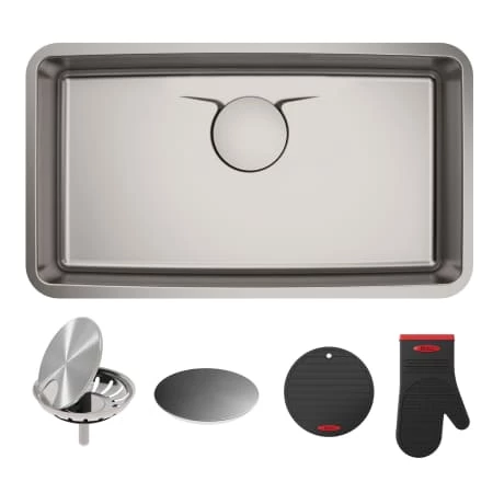 Kraus Dex 33" Single Basin 16 Gauge Stainless Steel Kitchen Sink for Undermount Installations with DrainAssure™, VersiDrain™, and NoiseDefend™ 3 Kraus Dex 33" Single Basin 16 Gauge Stainless Steel Kitchen Sink for Undermount Installations with DrainAssure™, VersiDrain™, and NoiseDefend™