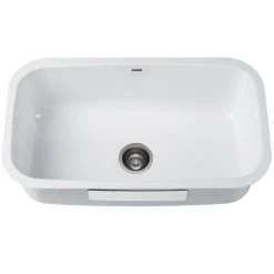Kraus Sales Shop 28 Kraus Pintura 31-1/2" Undermount Single Basin Porcelain Enameled Stainless Steel Kitchen Sink