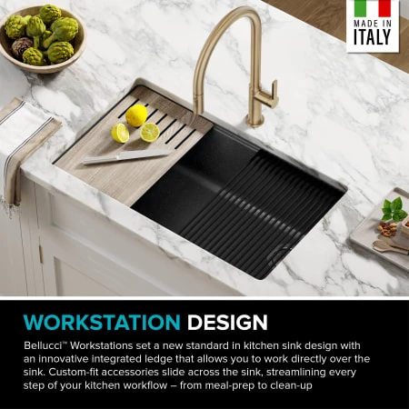 Kraus Bellucci 32" Undermount Single Basin Granite Composite Kitchen Sink with Basket Strainer, Cutting Board, and Drain Board 7 Kraus Bellucci 32" Undermount Single Basin Granite Composite Kitchen Sink with Basket Strainer, Cutting Board, and Drain Board - Image 5