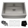 Kraus 29-3/4" Single Basin 16 Gauge Stainless Steel Kitchen Sink for Farmhouse Installations with Apron Front - Basin Rack and Basket Strainer Included -Kraus Sales Shop khf200 30 01