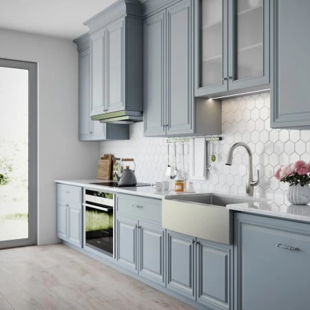 Kraus 35-7/8" Single Basin 16 Gauge Stainless Steel Kitchen Sink for Farmhouse Installations with Apron Front - Basin Rack and Basket Strainer Included 6 Kraus 35-7/8" Single Basin 16 Gauge Stainless Steel Kitchen Sink for Farmhouse Installations with Apron Front - Basin Rack and Basket Strainer Included - Image 4