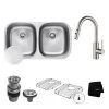 Kraus Kitchen Sink Package: Outlast MicroShield 32-1/4" Scratch Resistant Double Basin Undermount Kitchen Sink and Oletto Pull Down Kitchen Faucet -Kraus Sales Shop kraus kbu22e kpf 2620ss