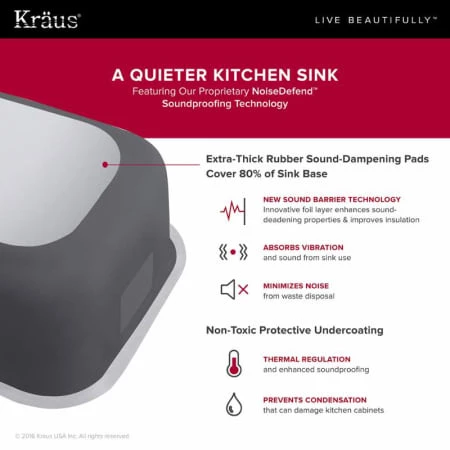 Kraus Kitchen Sink Package: Outlast MicroShield 32" Scratch Resistant Double Basin Undermount Kitchen Sink and Oletto Pull Down Kitchen Faucet 7 Kraus Kitchen Sink Package: Outlast MicroShield 32" Scratch Resistant Double Basin Undermount Kitchen Sink and Oletto Pull Down Kitchen Faucet - Image 5