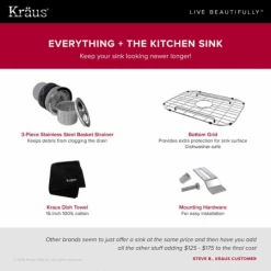 Kraus Kitchen Sink Package: Outlast MicroShield 32" Scratch Resistant Double Basin Undermount Kitchen Sink and Oletto Pull Down Kitchen Faucet 13 Kraus Kitchen Sink Package: Outlast MicroShield 32" Scratch Resistant Double Basin Undermount Kitchen Sink and Oletto Pull Down Kitchen Faucet -Kraus Sales Shop kraus kbu24e kpf 2620 outlast microshield info 161