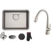 Kraus Kitchen Combo - 24-3/4" Undermount Single Basin Sink with Nolen Pull-Down Spray Faucet -Kraus Sales Shop kraus kd1us25b kpf 1673sfs