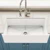 Kraus Turino 33" Farmhouse Single Basin Fireclay Kitchen Sink with Basin Rack and Sound Dampening