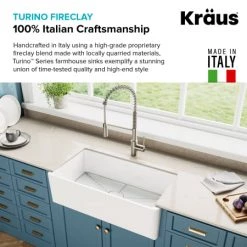 Kraus Turino 33" Farmhouse Single Basin Fireclay Kitchen Sink with Basin Rack and Sound Dampening 11 Kraus Turino 33" Farmhouse Single Basin Fireclay Kitchen Sink with Basin Rack and Sound Dampening -Kraus Sales Shop kraus kfr1 33gwh alternateview3