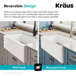Kraus Turino 33" Farmhouse Single Basin Fireclay Kitchen Sink with Basin Rack and Sound Dampening 12 Kraus Turino 33" Farmhouse Single Basin Fireclay Kitchen Sink with Basin Rack and Sound Dampening -Kraus Sales Shop kraus kfr1 33gwh alternateview4