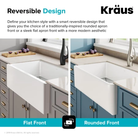 Kraus Turino 33" Farmhouse Single Basin Fireclay Kitchen Sink with Basin Rack and Sound Dampening 7 Kraus Turino 33" Farmhouse Single Basin Fireclay Kitchen Sink with Basin Rack and Sound Dampening - Image 5