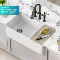 Kraus Turino 33" Farmhouse Single Basin Fireclay Kitchen Sink with Basket Strainer, and Cutting Board -Kraus Sales Shop kraus kfr4 33 alternate view 399