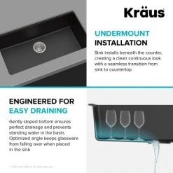 Kraus Quarza 30-1/2" Undermount Single Basin Granite Kitchen Sink with Basket Strainer and Garbage Disposal 12 Kraus Quarza 30-1/2" Undermount Single Basin Granite Kitchen Sink with Basket Strainer and Garbage Disposal -Kraus Sales Shop kraus kgu 413 100 75mb alternate view 104