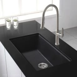 Kraus 31-1/2" Single Basin Undermount Granite Composite Kitchen Sink 11 Kraus 31-1/2" Single Basin Undermount Granite Composite Kitchen Sink -Kraus Sales Shop kraus kgu 413 installed view 1 683