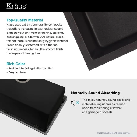 Kraus 31-1/2" Single Basin Undermount Granite Composite Kitchen Sink 8 Kraus 31-1/2" Single Basin Undermount Granite Composite Kitchen Sink - Image 6
