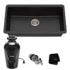 Kraus Quarza 30-1/2" Undermount Single Basin Granite Kitchen Sink with Basket Strainer and Garbage Disposal 1 Kraus Quarza 30-1/2" Undermount Single Basin Granite Kitchen Sink with Basket Strainer and Garbage Disposal -Kraus Sales Shop kraus kgu 413b 100 75mb 5103876