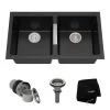 Kraus 32-1/2" Double Basin Undermount Granite Composite Kitchen Sink with 50/50 Split 2 Kraus 32-1/2" Double Basin Undermount Granite Composite Kitchen Sink with 50/50 Split -Kraus Sales Shop kraus kgu 434b 4183771