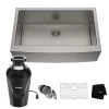 Kraus Standart PRO 32-7/8" Farmhouse Single Basin Stainless Steel Kitchen Sink with Basin Rack, Basket Strainer, and Garbage Dispsoal 1 Kraus Standart PRO 32-7/8" Farmhouse Single Basin Stainless Steel Kitchen Sink with Basin Rack, Basket Strainer, and Garbage Dispsoal -Kraus Sales Shop kraus khf200 33 100 75mb 5103876