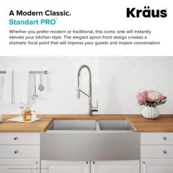 Kraus Standart PRO 35-7/8" Farmhouse Double Basin Stainless Steel Kitchen Sink with Basin Rack, Basket Strainer, and Garbage Dispsoal 11 Kraus Standart PRO 35-7/8" Farmhouse Double Basin Stainless Steel Kitchen Sink with Basin Rack, Basket Strainer, and Garbage Dispsoal -Kraus Sales Shop kraus khf203 36 100 75mb alternate view 147