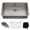 Kraus 32" Single Basin 16 Gauge Stainless Steel Kitchen Sink for Undermount Installations - Basin Rack and Basket Strainer Included 1 Kraus 32" Single Basin 16 Gauge Stainless Steel Kitchen Sink for Undermount Installations - Basin Rack and Basket Strainer Included -Kraus Sales Shop kraus khu100 32 6043512