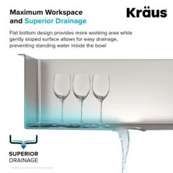 Kraus Standart PRO 23" Undermount Single Basin Stainless Steel Kitchen Sink with Deck Mounted 1.8 (GPM) Pre-Rinse Kitchen Faucet with Soap Dispenser -Kraus Sales Shop kraus khu101 23 1610 53mb alt image 8 43
