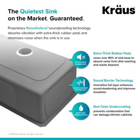 Kraus Standart PRO 32-3/4" Undermount Double Basin Stainless Steel Kitchen Sink with Basin Rack, Basket Strainer, and Garbage Dispsoal 8 Kraus Standart PRO 32-3/4" Undermount Double Basin Stainless Steel Kitchen Sink with Basin Rack, Basket Strainer, and Garbage Dispsoal - Image 6