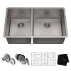 Kraus 32-3/4" Double Basin 16 Gauge Kitchen Sink for Undermount Installations with 40/60 Split 1 Kraus 32-3/4" Double Basin 16 Gauge Kitchen Sink for Undermount Installations with 40/60 Split -Kraus Sales Shop kraus khu104 33 6043512