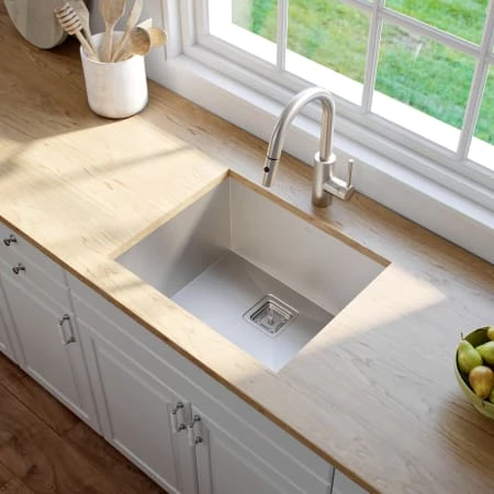 Kraus Pax 22-1/2" Single Basin 16 Gauge Stainless Steel Kitchen Sink for Undermount Installations with NoiseDefend Technology and Pax Zero-Radius Corners 5 Kraus Pax 22-1/2" Single Basin 16 Gauge Stainless Steel Kitchen Sink for Undermount Installations with NoiseDefend Technology and Pax Zero-Radius Corners - Image 3