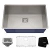 Kraus Pax 28-1/2" Single Basin 16 Gauge Stainless Steel Kitchen Sink for Undermount Installations with NoiseDefend Technology and Pax Zero-Radius Corners 1 Kraus Pax 28-1/2" Single Basin 16 Gauge Stainless Steel Kitchen Sink for Undermount Installations with NoiseDefend Technology and Pax Zero-Radius Corners -Kraus Sales Shop kraus khu29 6043512