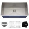 Kraus Pax 31-1/2" Single Basin 16 Gauge Stainless Steel Kitchen Sink for Undermount Installations with NoiseDefend Technology and Pax Zero-Radius Corners -Kraus Sales Shop kraus khu32 6043512