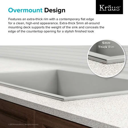 Kraus Pax 25" Drop In Single Basin Stainless Steel Kitchen Sink with Sound Dampening - Includes Basket Strainer, Drain Cover, Oven Mitt, Basin Rack, and Trivet 8 Kraus Pax 25" Drop In Single Basin Stainless Steel Kitchen Sink with Sound Dampening - Includes Basket Strainer, Drain Cover, Oven Mitt, Basin Rack, and Trivet - Image 6