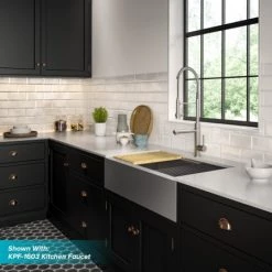 Kraus Kore 36" Farmhouse Single Basin Stainless Steel Kitchen Sink - Basin Rack, Strainer, Cutting Board, and Drainboard Included 13 Kraus Kore 36" Farmhouse Single Basin Stainless Steel Kitchen Sink - Basin Rack, Strainer, Cutting Board, and Drainboard Included -Kraus Sales Shop kraus kwf410 36 alternate 60