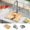Kraus Kore 15" Drop In Single Basin Stainless Steel Kitchen Sink with Basket Strainer, Cutting Board, and NoiseDefend Technology -Kraus Sales Shop kraus kwt321 15 316 5103876