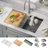 Kraus Kore 30" Undermount Double Basin Stainless Steel Kitchen Sink with Basin Rack, Basket Strainer, Cutting Board, and NoiseDefend Technology -Kraus Sales Shop kraus kwu112 30 5103876