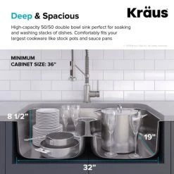 Kraus Premier 32" Undermount Double Basin Stainless Steel Kitchen Sink 11 Kraus Premier 32" Undermount Double Basin Stainless Steel Kitchen Sink -Kraus Sales Shop ktp7e5yfxod6pws3jajy