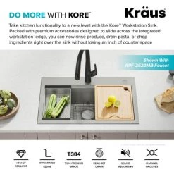 Kraus Workstation 32-inch Drop-In or Undermount Single Bowl -Kraus Sales Shop kwt300 32 alt image 2 74