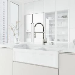 Vigo Matte Stone 36" Farmhouse Double Basin Stone Composite Kitchen Sink with Single Hole 1.8 GPM Kitchen Faucet 10 Vigo Matte Stone 36" Farmhouse Double Basin Stone Composite Kitchen Sink with Single Hole 1.8 GPM Kitchen Faucet -Kraus Sales Shop vigo vg15979 alternate image 49