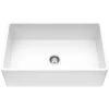 Vigo Matte Stone™ 30" Farmhouse Single Basin Kitchen Sink with Basket Strainer and Cutting Board