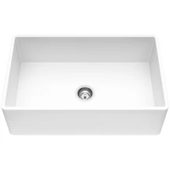Vigo Matte Stone™ 30" Farmhouse Single Basin Kitchen Sink with Basket Strainer and Cutting Board