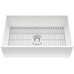 Vigo Matte Stone 30" Farmhouse Single Basin Matte Stone™ Kitchen Sink with Basin Rack, Basket Strainer and Cutting Board 10 Vigo Matte Stone 30" Farmhouse Single Basin Matte Stone™ Kitchen Sink with Basin Rack, Basket Strainer and Cutting Board -Kraus Sales Shop vigo vgra3018slk1 alternate image 99