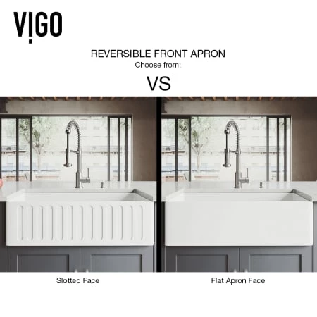 Vigo Matte Stone 33" Farmhouse Single Basin Matte Stone™ Kitchen Sink with Basin Rack, Basket Strainer and Cutting Board 7 Vigo Matte Stone 33" Farmhouse Single Basin Matte Stone™ Kitchen Sink with Basin Rack, Basket Strainer and Cutting Board - Image 5