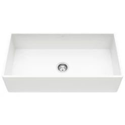 Kraus Sales Shop 24 Vigo Matte Stone™ 36" Farmhouse Single Basin Kitchen Sink with Basket Strainer and Cutting Board