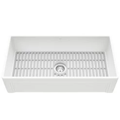 Vigo Matte Stone 36" Farmhouse Single Basin Matte Stone™ Kitchen Sink with Basin Rack, Basket Strainer and Cutting Board 10 Vigo Matte Stone 36" Farmhouse Single Basin Matte Stone™ Kitchen Sink with Basin Rack, Basket Strainer and Cutting Board -Kraus Sales Shop vigo vgra3618slk1 alternate image 125