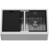 Vigo Oxford 33" Farmhouse Double Basin Stainless Steel Kitchen Sink with Basin Rack, Basket Strainer, and Cutting Board 1 Vigo Oxford 33" Farmhouse Double Basin Stainless Steel Kitchen Sink with Basin Rack, Basket Strainer, and Cutting Board -Kraus Sales Shop vigo vgs3320blfa 5130731